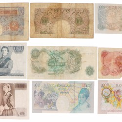 Great Britain. Lot 9 notes. Banknote. Type 1948-2000. - Good - UNC.