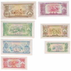 Laos. 1/10/20/50/100/200/500 Kip. Banknote. Type 1975. - UNC.