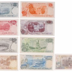 Argentina. Lot 9 notes. Banknote. Type ND. - UNC.