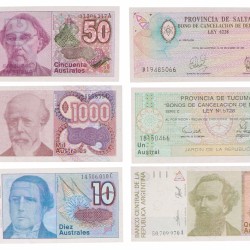 Argentina. Lot 18 notes. Banknote. Type ND. - UNC.