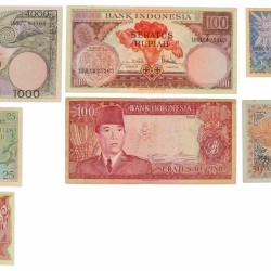 Indonesia. Lot 7 notes. Banknote. Type 1959-1960. - Very fine – UNC.