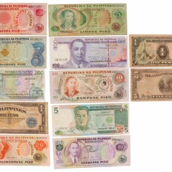 Philippines. Lot 16 notes. Banknote. Type ND. - Fine – UNC.