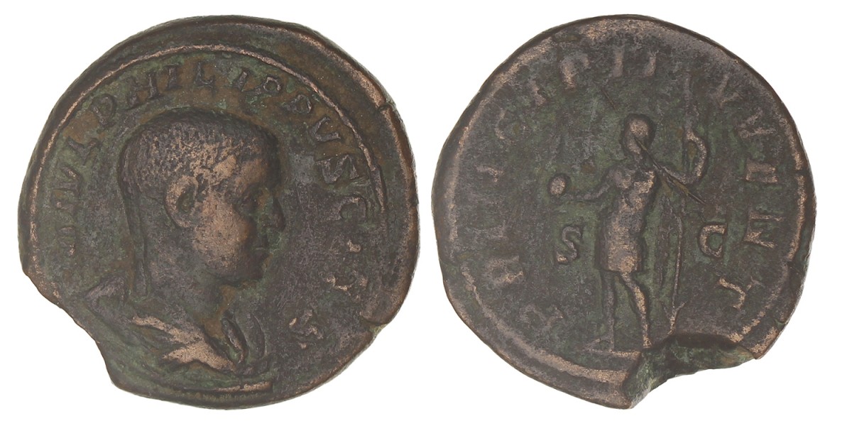 Roman empire. Philippus II. Sestertius. N.D. (244 - 249 AD).