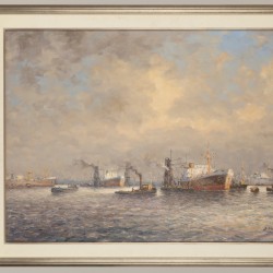 Jan Schaeffer (Rotterdam 1923 - 2018), Schepen in de haven van Rotterdam.