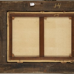 Hollandse School, 17e eeuw. Vissers in een gracht bij een stadspoort.