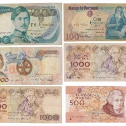 Portugal. Lot 20 notes. Banknote. Type 1960-1997. - Very good – UNC.