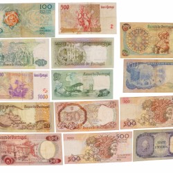 Portugal. Lot 20 notes. Banknote. Type 1960-1997. - Very good – UNC.