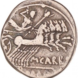Roman republic. M. Papirius Carbo. Denarius. N.D. (122 - 121 BC).