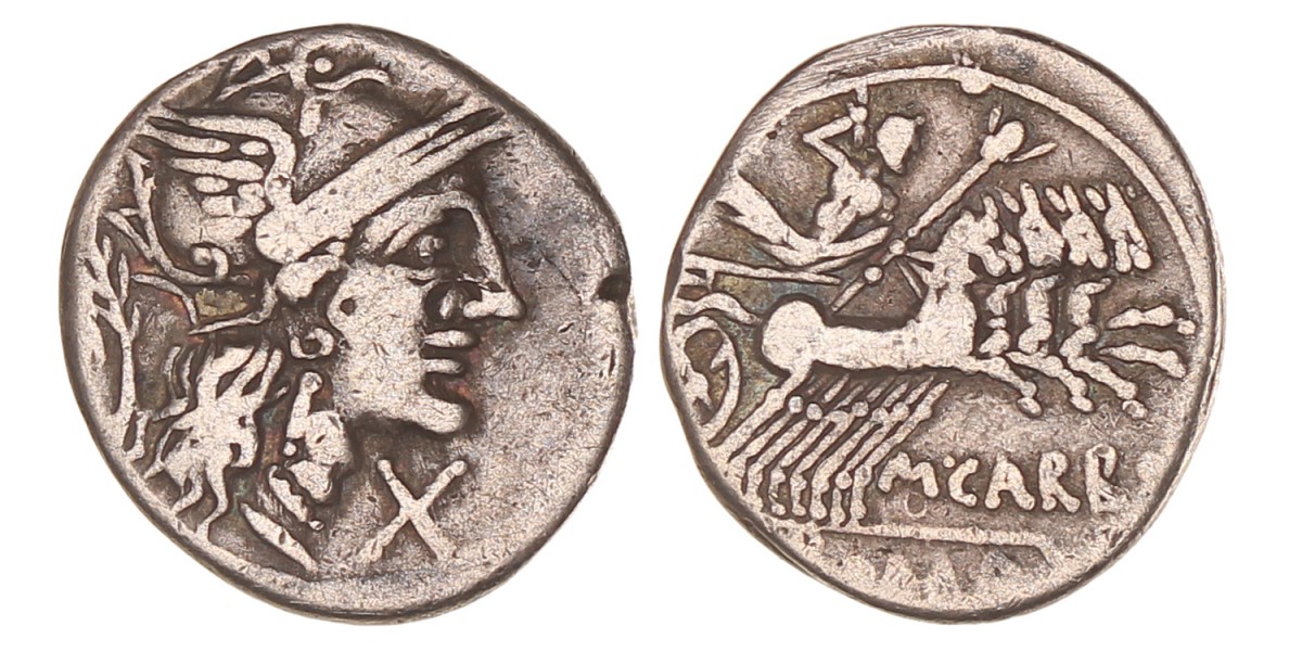 Roman republic. M. Papirius Carbo. Denarius. N.D. (122 - 121 BC).