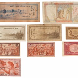 French Indo-china. Lot 9 notes. Banknote. Type ND. - Good - UNC.