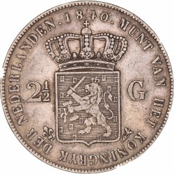 2½ gulden. Willem I. 1840. Zeer Fraai.