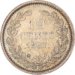 10 cent. Wilhelmina. 1897. UNC.