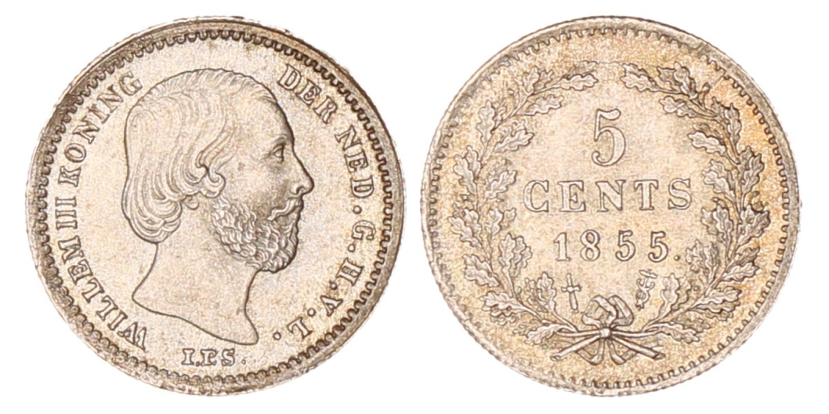 5 Cent. Willem III. 1855. FDC.
