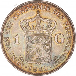 1 Gulden. Wilhelmina in Londen. 1940. Zeer Fraai / Prachtig.