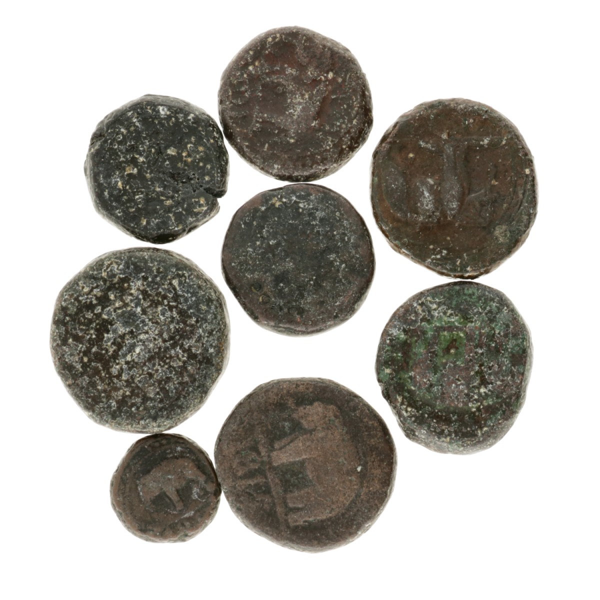 Ceylon. British colony. Lot (8) Copper Coins.