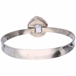 Zilveren Swedesign Bengt Hallberg (BeH) bangle armband, met bergkristal - 925/1000.