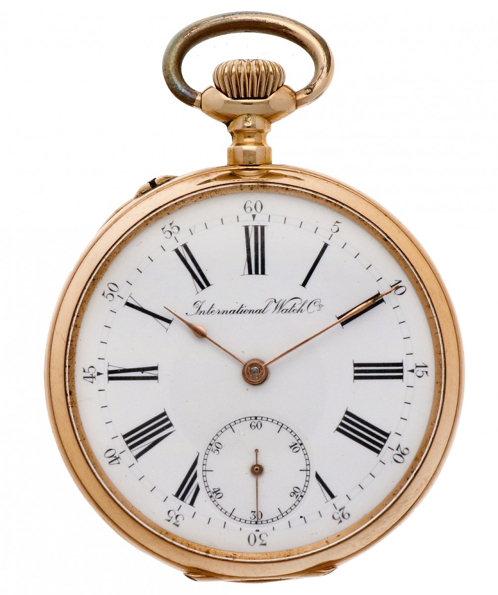 Zakhorloge IWC goud - Herenzakhorloge - Handopwindbaar - Ca. 1900.