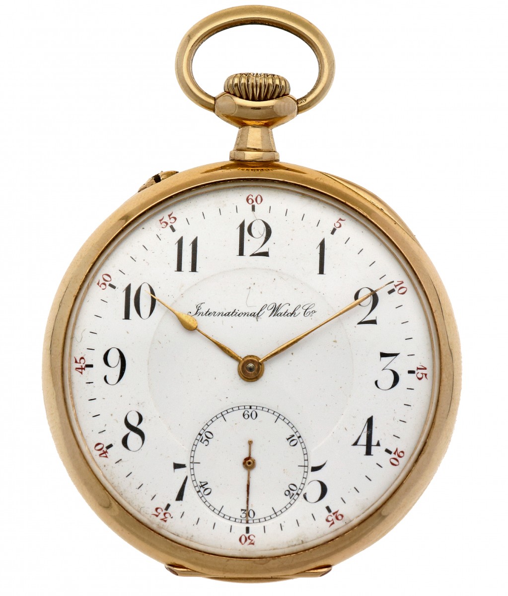Zakhorloge IWC goud - Herenzakhorloge - Handopwindbaar - Ca. 1910.