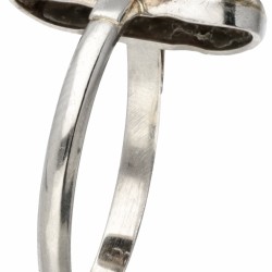 14 kt. Witgouden art deco prinsessenring bezet met ca. 0.09 ct. diamant.