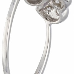 14 kt. Witgouden ring bezet met ca. 0.10 ct. diamant.