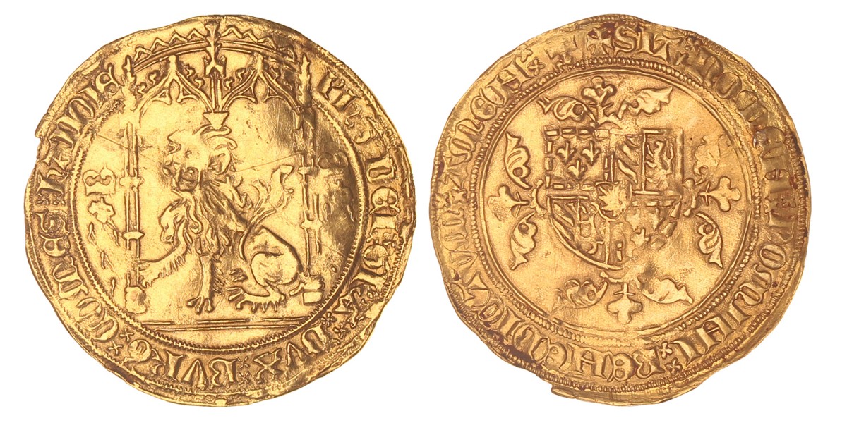 Gouden leeuw. Henegouwen. Valenciennes. Filips de goede. Z.j. (1454 - 1466). Zeer Fraai -.