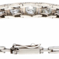 14 kt. Witgouden art deco armband bezet met ca. 1.39 ct. diamant.