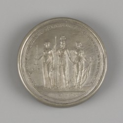 Johann Thomas Stettner (Nürnberg 1785 – 1872 Tiersdorf), Een Steck medaille/ Stecktaler of schroefmedaille - overwinning van de Rheinbund op de Fransen, 1813.