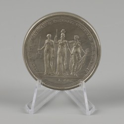 Johann Thomas Stettner (Nürnberg 1785 – 1872 Tiersdorf), Een Steck medaille/ Stecktaler of schroefmedaille - overwinning van de Rheinbund op de Fransen, 1813.