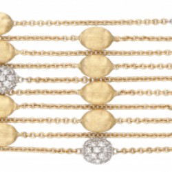 18 kt. Geelgouden Marco Bicego 'Confetti Oro Five Strand' armband bezet met ca. 0.65 ct. diamant.