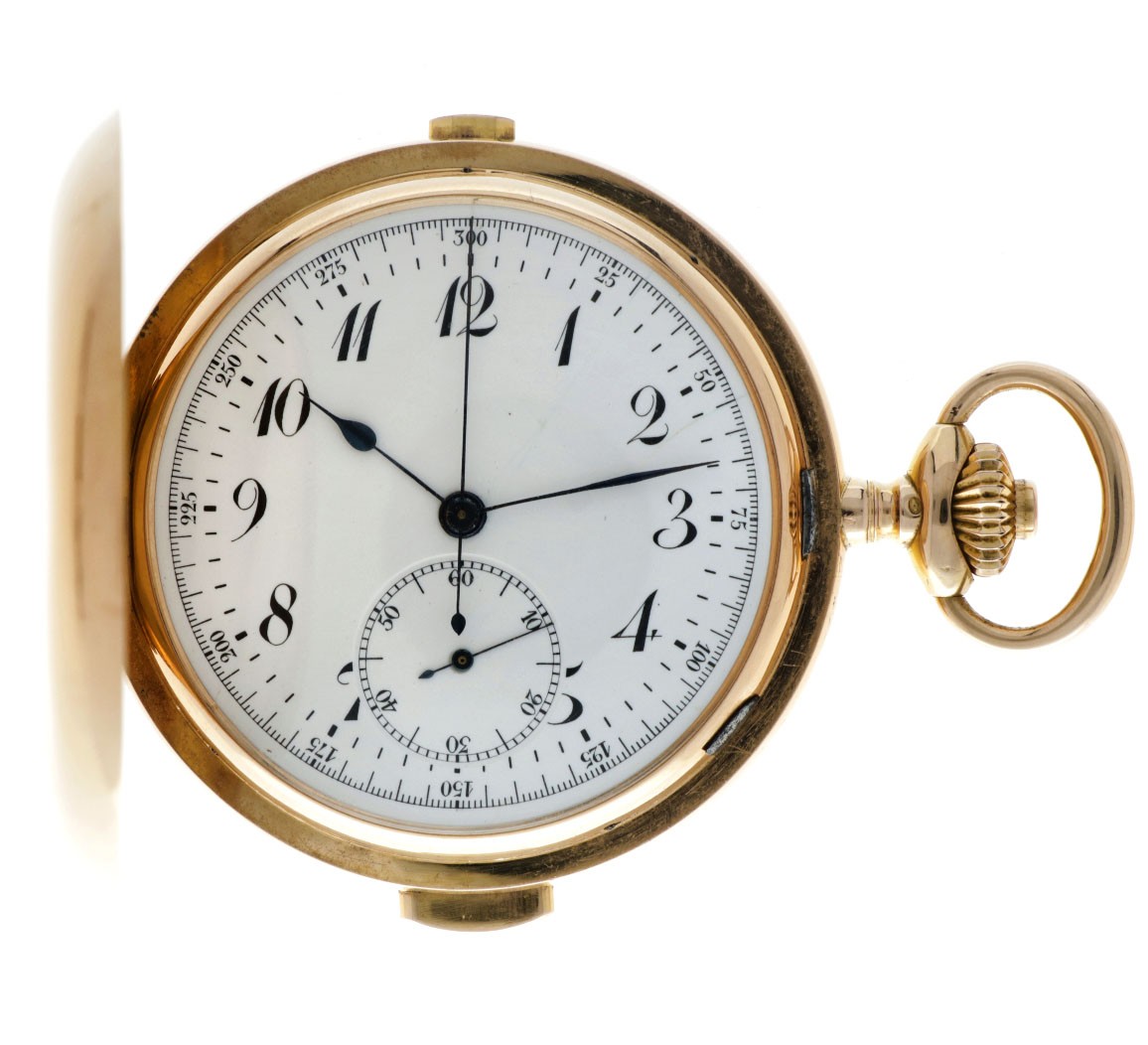 Chronograaf Minuten Repetitie Ankergang Savonette - Herenzakhorloge - ca. 1900.