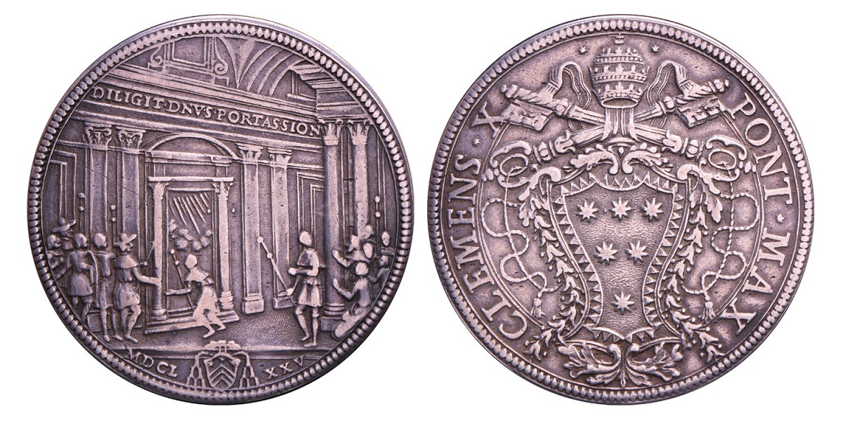 Italian states. Papal states. Clemens X. Piastra. 1675.