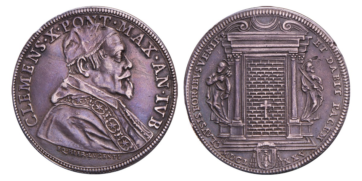 Italian states. Papal states. Clemens X. Piastra. 1675.