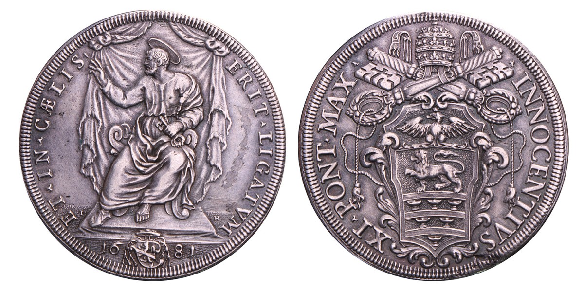 Italian states. Papal states. Innocent XI. Piastra. 1681.