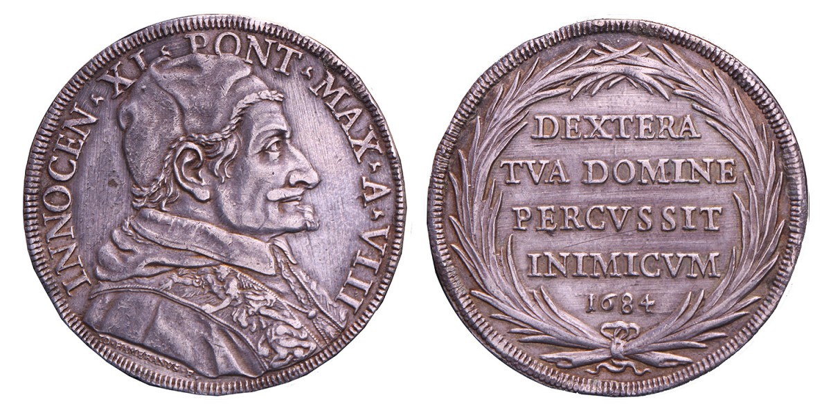 Italian states. Papal states. Innocent XI. Piastra. 1684.