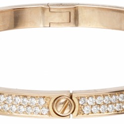 18 kt. Roségouden Cartier 'Love' small model armband bezet met ca. 1.56 ct. paved diamant.