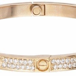 18 kt. Roségouden Cartier 'Love' small model armband bezet met ca. 1.56 ct. paved diamant.