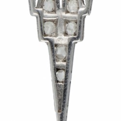 14 kt. Witgouden art deco hanger bezet met diamant in Platina gezet.