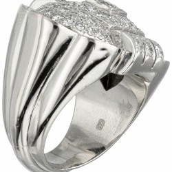 Pt 950 Platina art deco tank ring bezet met ca. 2.36 ct. diamant.