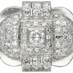 Pt 950 Platina art deco tank ring bezet met ca. 2.36 ct. diamant.