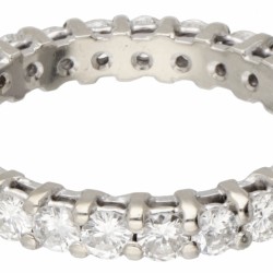 14 kt. Witgouden alliance ring bezet met ca. 2.08 ct. diamant.