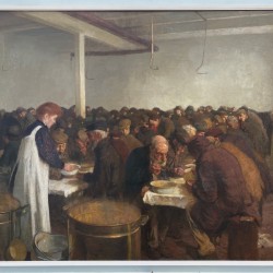 Ferdinand Gustaaf Willem Oldewelt (Amsterdam 1857- 1935 Laren, NH), Interieur voormalige volksgaarkeuken voor minderbedeelden, Amsterdam.