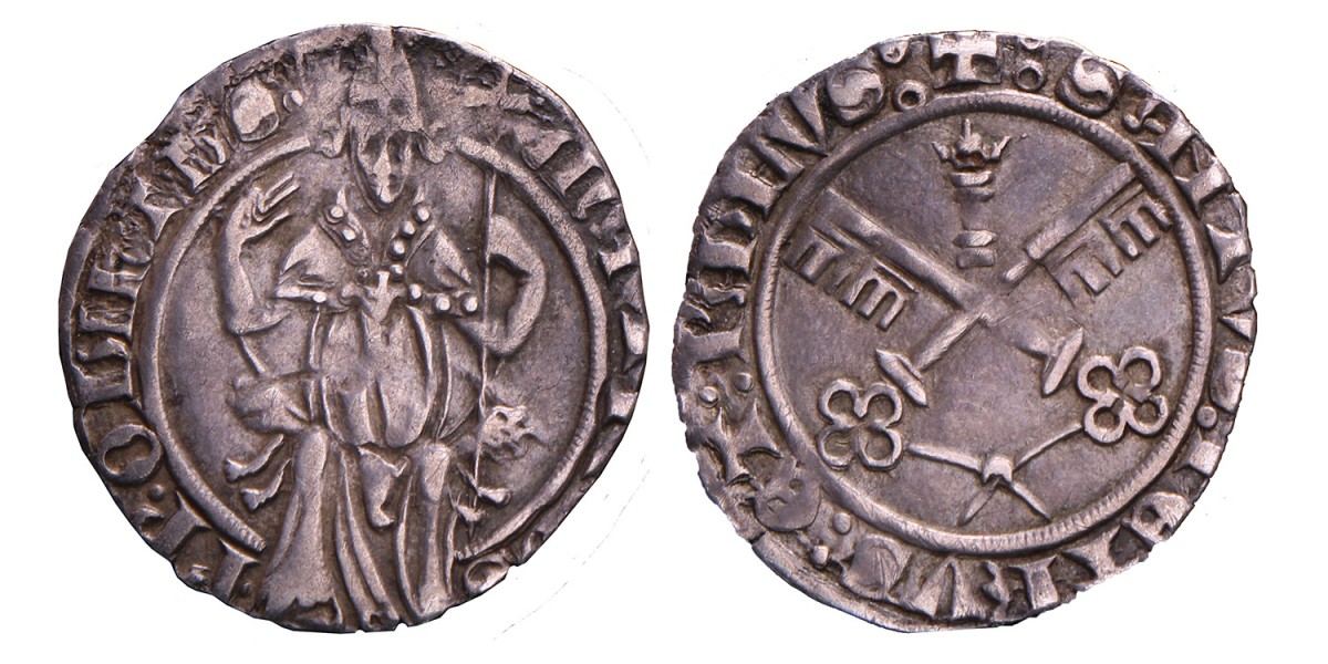Italian states. Papal states. Martin V. Carlino. N.D. (1417-1431).