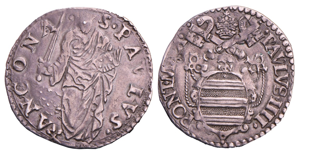 Italian states. Papal states - Ancona. Paul IV. Giulio. N.D. (1555-1559).