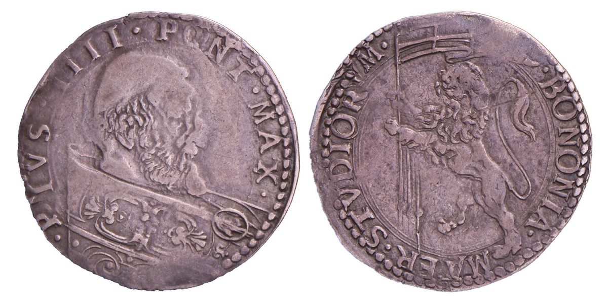 Italian States. Papal states - Bologna. Pius IV. Bianco. N.D. (1559-1565).