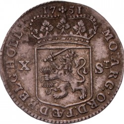 10 Stuiver. Holland. 1751. Prachtig -.