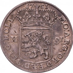 10 Stuiver. Holland. 1751. Zeer Fraai / Prachtig.