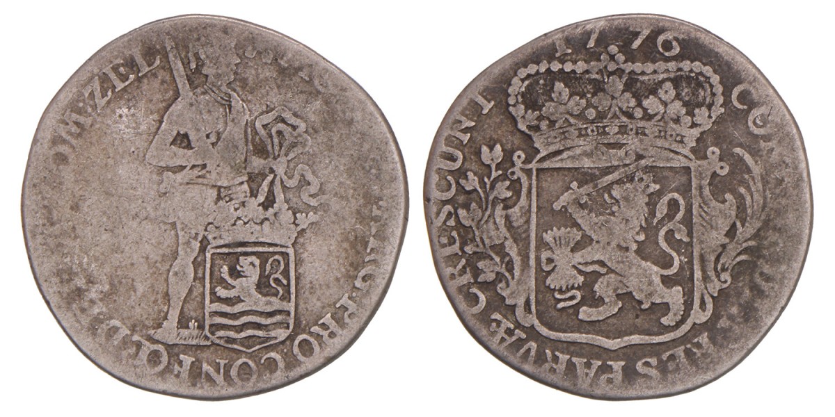 Kwart zilveren dukaat. Zeeland. 1776. Zeer Goed / Fraai.