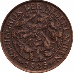 1 cent. Wilhelmina. 1925. UNC.