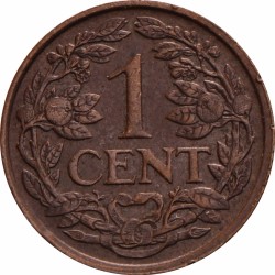 1 cent. Wilhelmina. 1925. UNC.