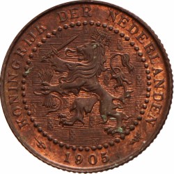 1 cent. Wilhelmina. 1905. Prachtig / UNC.